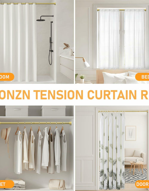 Load image into Gallery viewer, Fvonzn Adjustable Gold Shower Curtain Rod 28-48in Non-Slip High Carbon Steel
