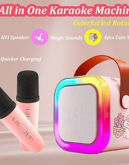Load image into Gallery viewer, [Like New] KBG Mini Karaoke Machine Kids Bluetooth Speaker 2 Wireless Mics Black
