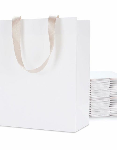 Load image into Gallery viewer, YUEYANG White Paper Gift Bags with Handles 8x4.25x10 inch 20Pcs
