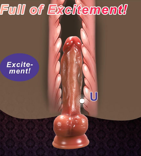 Ueegiig 6.3in Realistic Silicone Dildo Suction Cup Veined Textured