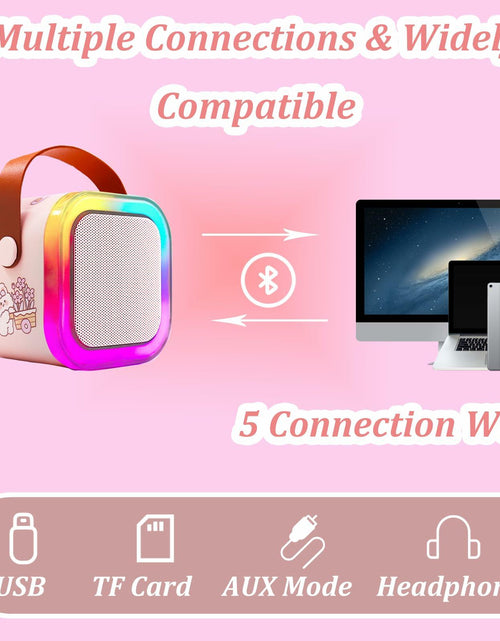 Load image into Gallery viewer, [Like New] KBG Mini Karaoke Machine Kids Bluetooth Speaker 2 Wireless Mics Black
