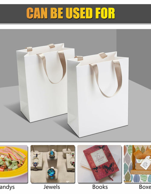 Load image into Gallery viewer, YUEYANG White Paper Gift Bags with Handles 8x4.25x10 inch 20Pcs
