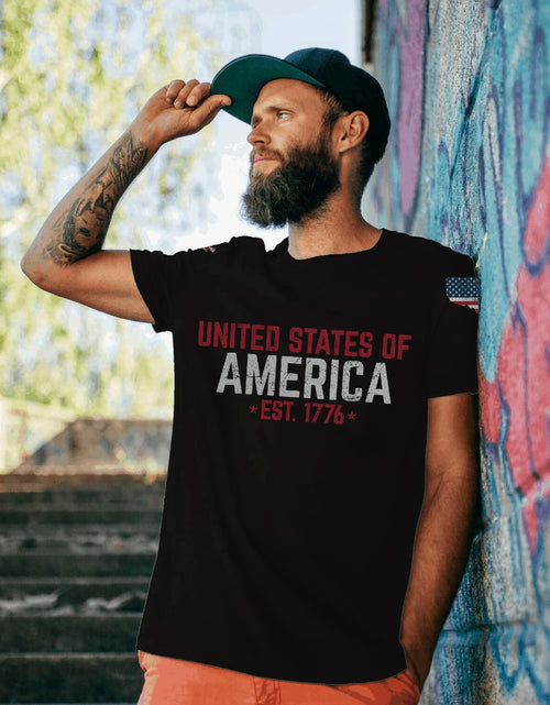 Load image into Gallery viewer, KYKU USA Flag T Shirt Men Patriotic 4th of July American 1776 Size 2XL
