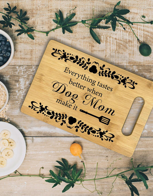 Load image into Gallery viewer, CGBHW Dog Mom Wooden Cutting Board Kitchen Gift Bamboo 0.44lb
