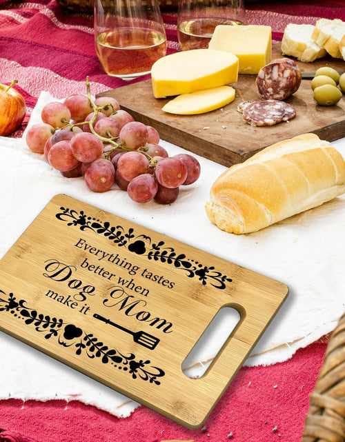 Load image into Gallery viewer, CGBHW Dog Mom Wooden Cutting Board Kitchen Gift Bamboo 0.44lb
