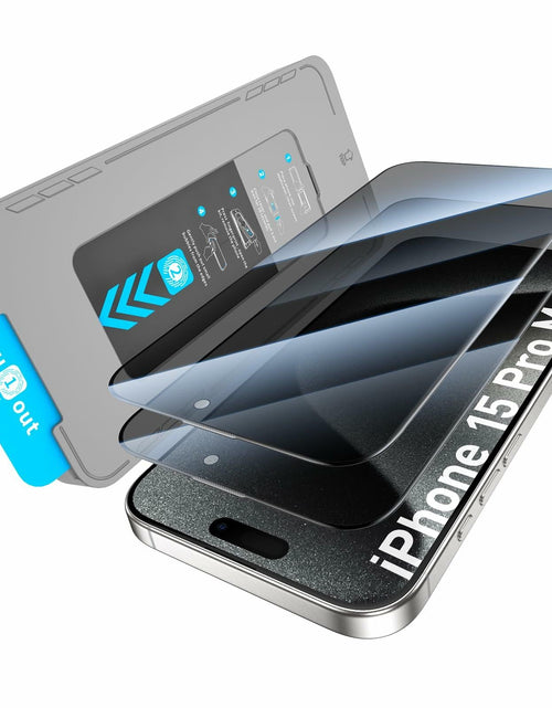Load image into Gallery viewer, KUZOOM Privacy Screen Protector iPhone 15 Pro Max 6.7" 2 Pack Black
