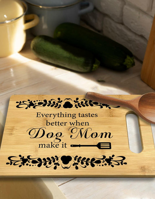 Load image into Gallery viewer, CGBHW Dog Mom Wooden Cutting Board Kitchen Gift Bamboo 0.44lb
