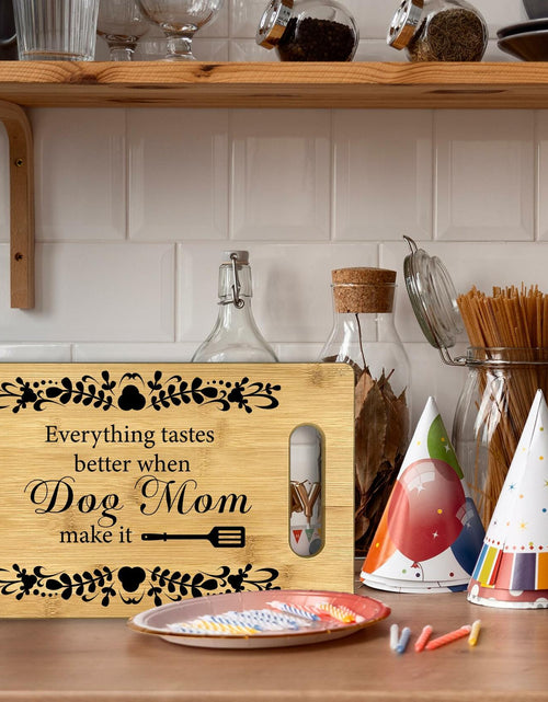 Load image into Gallery viewer, CGBHW Dog Mom Wooden Cutting Board Kitchen Gift Bamboo 0.44lb
