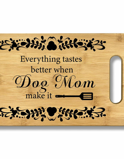 Load image into Gallery viewer, CGBHW Dog Mom Wooden Cutting Board Kitchen Gift Bamboo 0.44lb
