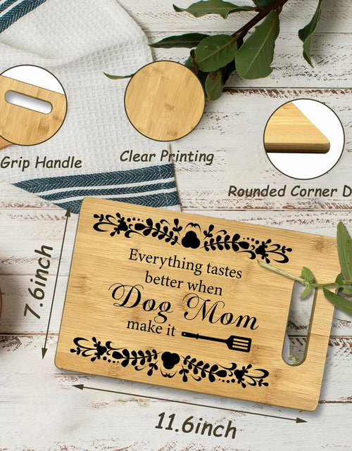 Load image into Gallery viewer, CGBHW Dog Mom Wooden Cutting Board Kitchen Gift Bamboo 0.44lb
