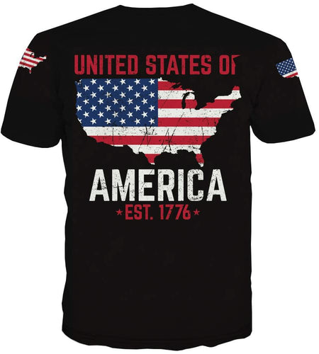 KYKU USA Flag T Shirt Men Patriotic 4th of July American 1776 Size 2XL