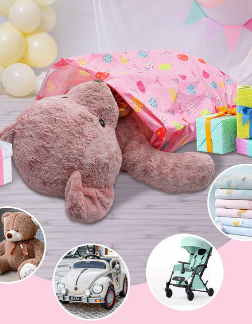 Load image into Gallery viewer, Plauthus 56" Jumbo Plastic Gift Bag Birthday Pattern Blue &amp; Pink Pack of 2
