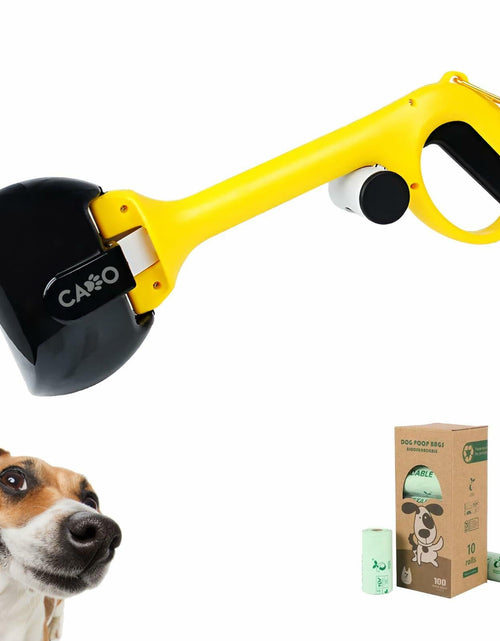 Load image into Gallery viewer, Dog Pooper Scooper Large Yellow/Black with Bag Holder and 5 Bag Rolls
