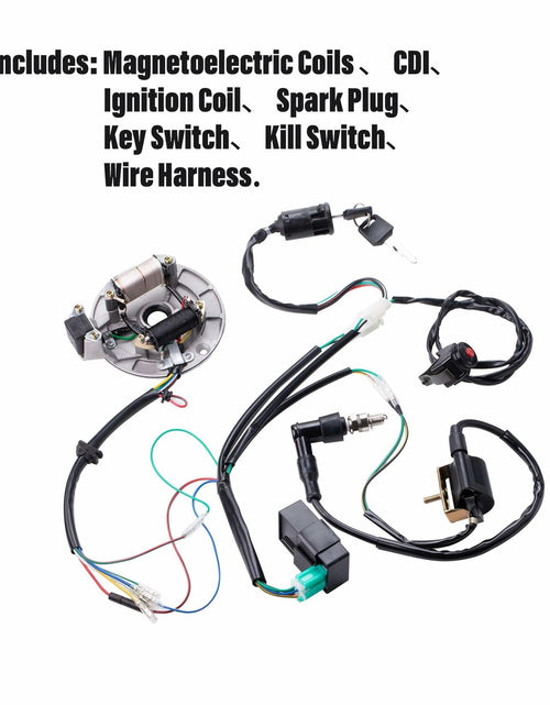 Load image into Gallery viewer, CIOM Magnetoelectric Wiring Loom Harness Kill Switch Ignition Coil Kit 50-160CC
