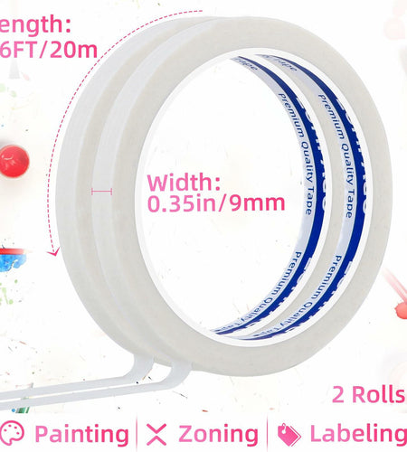 ZOMPAGO Beige Art Tape 0.8in x 164ft Removable Low Tack Masking Tape