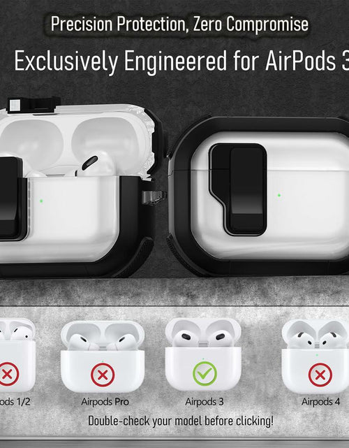 Load image into Gallery viewer, CMGOE Airpod 3 Case Cover Black Shockproof TPU Hard Protector w/ Cleaning Kit
