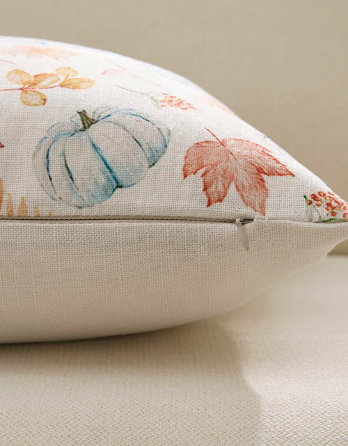 Load image into Gallery viewer, Meekio 4-Pack Fall Pillow Covers 18x18 Blue Pumpkin Truck Linen Decor
