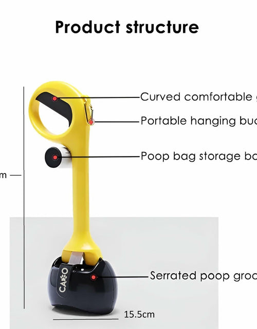 Load image into Gallery viewer, Dog Pooper Scooper Large Yellow/Black with Bag Holder and 5 Bag Rolls
