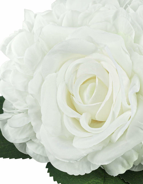 Load image into Gallery viewer, N&amp;T NIETING Artificial White Hydrangea Flowers with Vase &amp; Real Stone Decor
