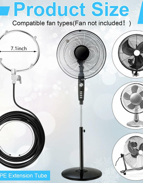 Load image into Gallery viewer, Reallnaive Stainless Steel Patio Misting Fan Kit 2 Set 26ft Line Brass Nozzles
