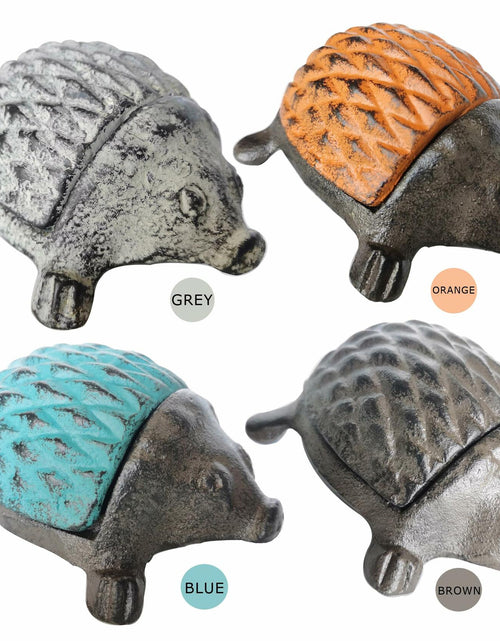 Load image into Gallery viewer, BSTWISH Iron Hedgehog Key Hider Outdoor Garden Decoration Gray
