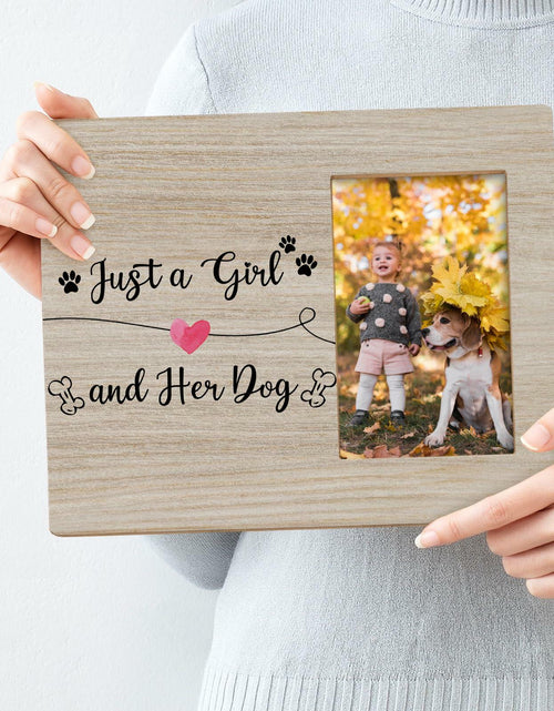 Load image into Gallery viewer, DIENADFX Dog Memorial Picture Frame Wood Tabletop 4x6 Inch Photo Frame
