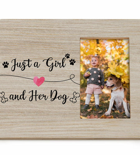 DIENADFX Dog Memorial Picture Frame Wood Tabletop 4x6 Inch Photo Frame