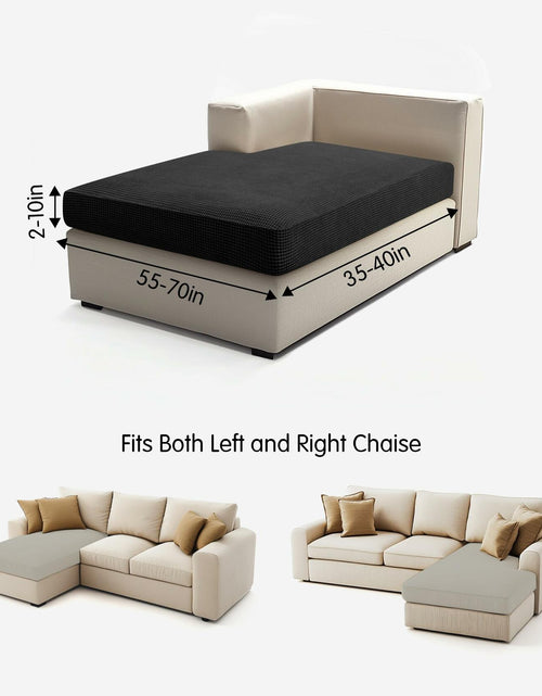 Load image into Gallery viewer, Hokway Stretch Chaise Cover Reversible Sofa Cushion Protector Black
