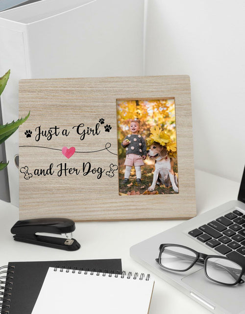 Load image into Gallery viewer, DIENADFX Dog Memorial Picture Frame Wood Tabletop 4x6 Inch Photo Frame
