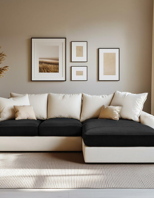 Load image into Gallery viewer, Hokway Stretch Chaise Cover Reversible Sofa Cushion Protector Black
