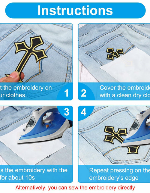 Load image into Gallery viewer, PATIKIL Cross Embroidered Patches 11 Pcs 4.1x2.8in Multicolored Iron On
