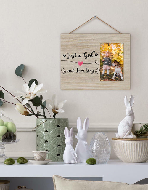 Load image into Gallery viewer, DIENADFX Dog Memorial Picture Frame Wood Tabletop 4x6 Inch Photo Frame
