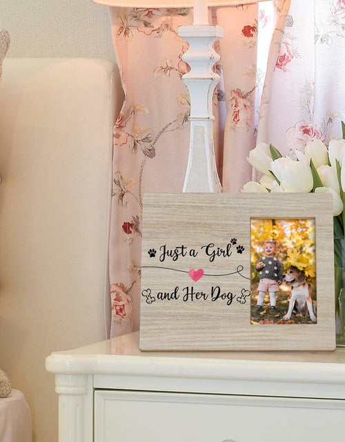 Load image into Gallery viewer, DIENADFX Dog Memorial Picture Frame Wood Tabletop 4x6 Inch Photo Frame

