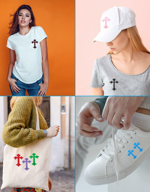 Load image into Gallery viewer, PATIKIL Cross Embroidered Patches 11 Pcs 4.1x2.8in Multicolored Iron On
