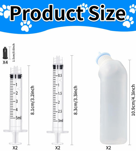 Xuandea Blue Silicone Pet Feeding Nipple Bottle for Kittens Puppies