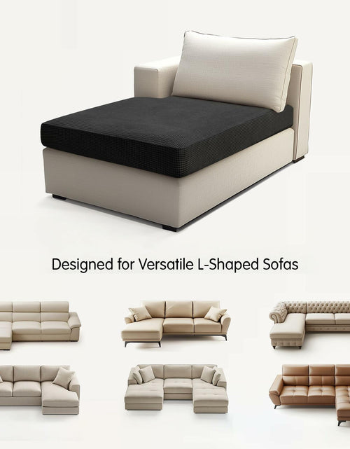 Load image into Gallery viewer, Hokway Stretch Chaise Cover Reversible Sofa Cushion Protector Black
