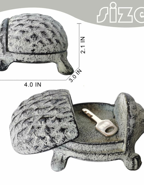 Load image into Gallery viewer, BSTWISH Iron Hedgehog Key Hider Outdoor Garden Decoration Gray
