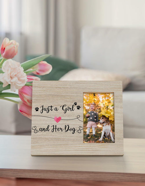 Load image into Gallery viewer, DIENADFX Dog Memorial Picture Frame Wood Tabletop 4x6 Inch Photo Frame
