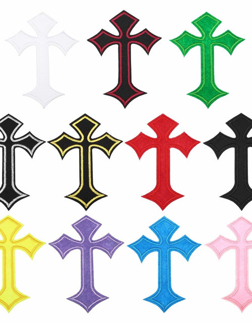 Load image into Gallery viewer, PATIKIL Cross Embroidered Patches 11 Pcs 4.1x2.8in Multicolored Iron On
