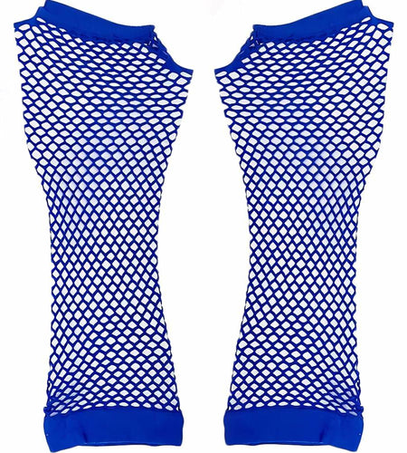 Amscan Blue Long Fishnet Fingerless Gloves 1 Count One Size