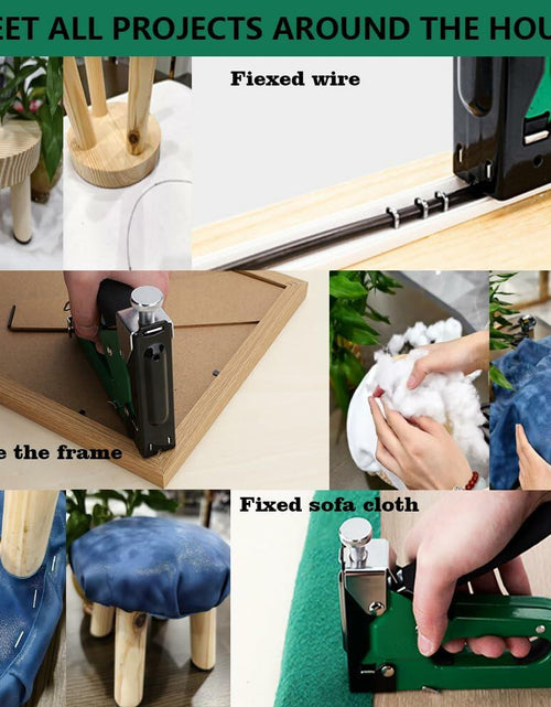 Load image into Gallery viewer, [Like New] QUQITONG Heavy Duty 3-in-1 Staple Gun Power Adjust No-Jam Green 2100 Staples
