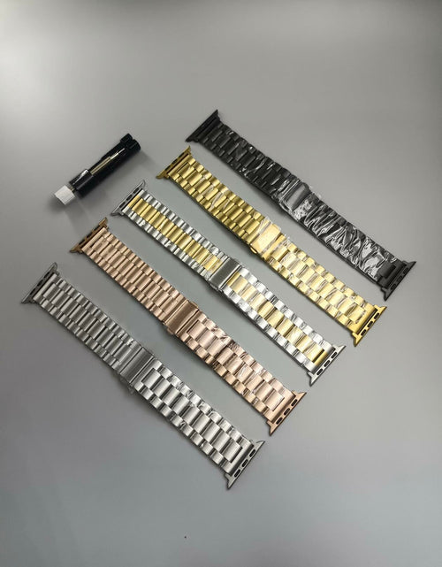 Load image into Gallery viewer, Mugczih Apple Watch Band Stainless Steel Metal Strap Silver Size 42/44/45mm
