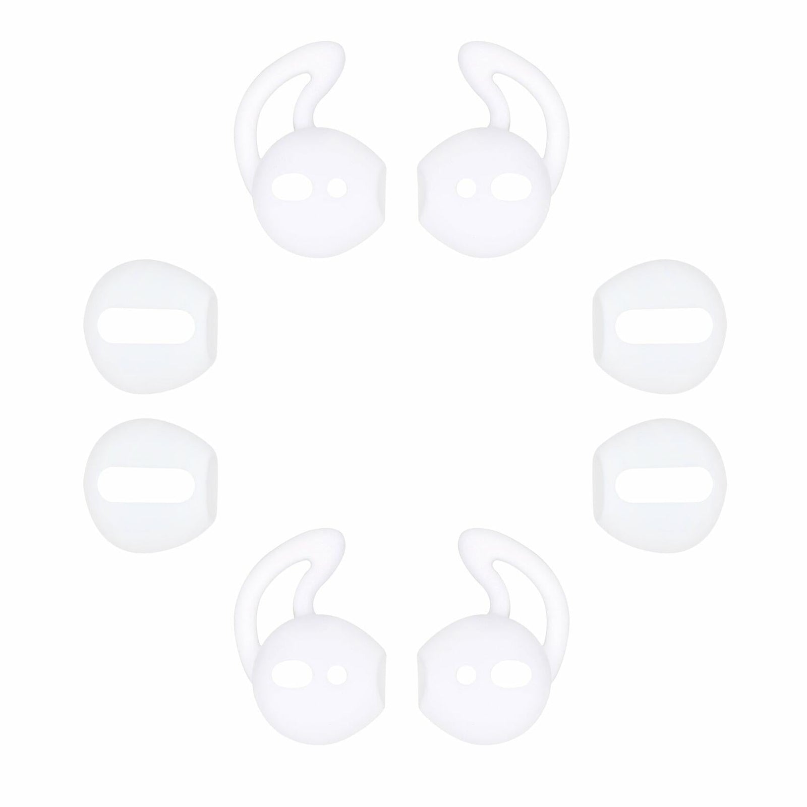 JNSA Ear Tips & Sports Hooks for AirPods Super Thin Charging-Friendly White