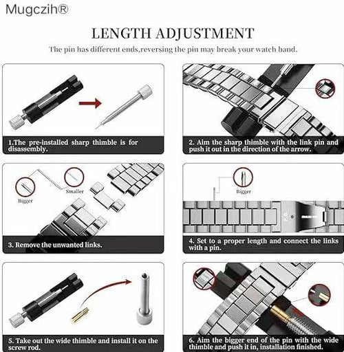 Load image into Gallery viewer, Mugczih Apple Watch Band Stainless Steel Metal Strap Silver Size 42/44/45mm
