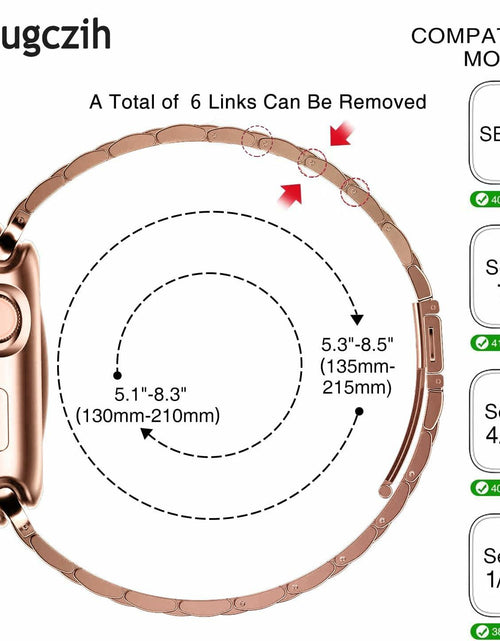 Load image into Gallery viewer, Mugczih Apple Watch Band Stainless Steel Metal Strap Silver Size 42/44/45mm

