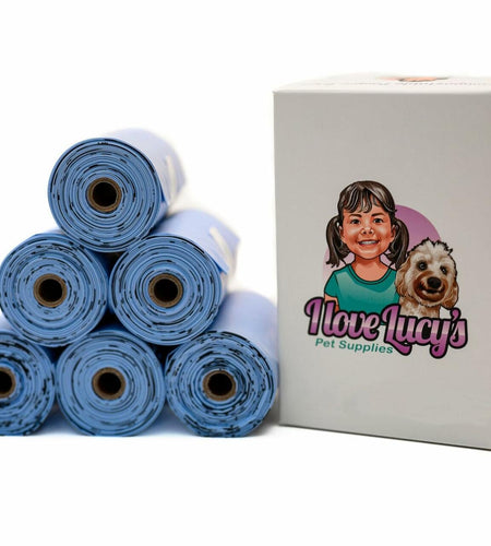 Generic Dog Poop Waste Bags Biobased Sky Blue 9x13in 90 Bags 6 Rolls