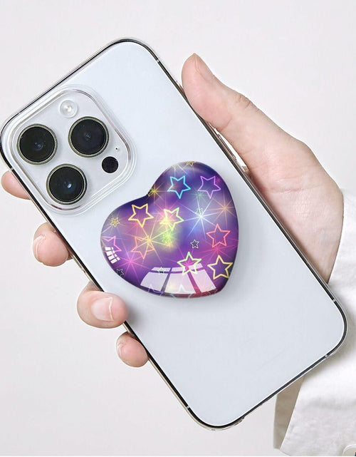 Load image into Gallery viewer, Luhoit Heart Shape Expanding Cell Phone Grip Stand Star Purple Multicolor
