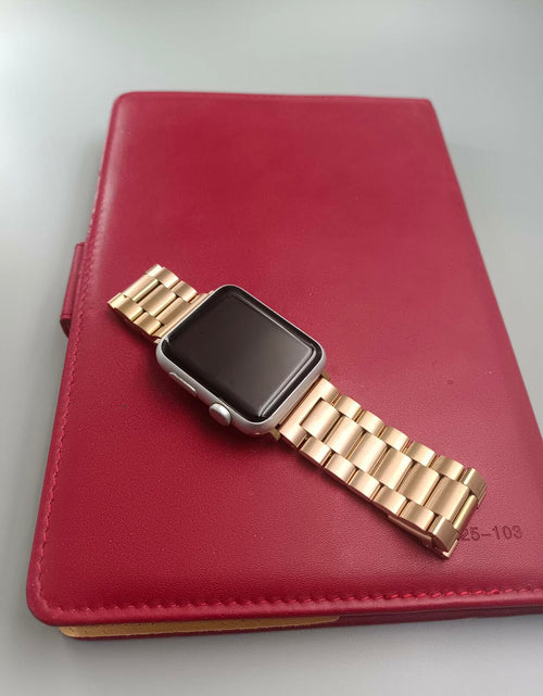 Load image into Gallery viewer, Mugczih Apple Watch Band Stainless Steel Metal Strap Silver Size 42/44/45mm
