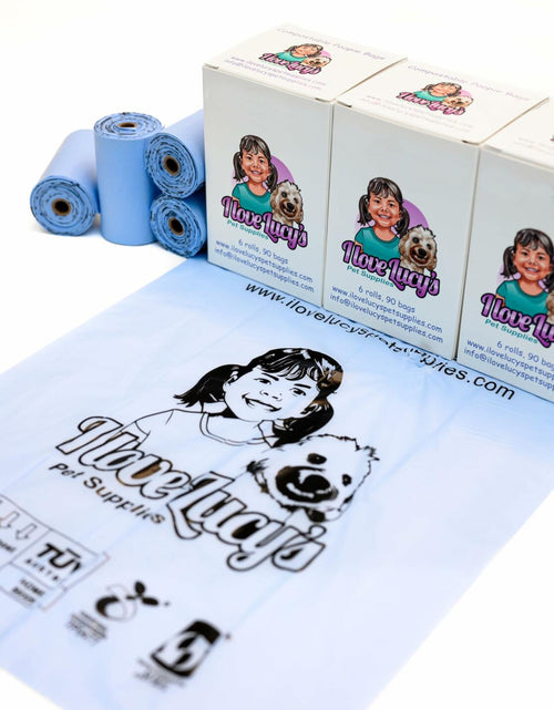 Load image into Gallery viewer, Generic Dog Poop Waste Bags Biobased Sky Blue 9x13in 90 Bags 6 Rolls

