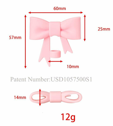 AXMCCH 10mm Bow Shape Silicone Straw Topper for Stanley Cup Pink Blue